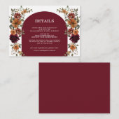 Details zur Hochzeit von Burgundy Burnt Orange Rus Begleitkarte (Vorne/Hinten)