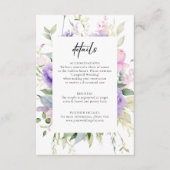 Details zur Hochzeit von Chic Blush Pink Lavender  Begleitkarte (Vorderseite)