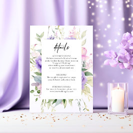 Details zur Hochzeit von Chic Blush Pink Lavender Begleitkarte