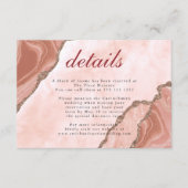 Details zur Hochzeit von Cream Blush Agate Soft Pi Begleitkarte (Vorderseite)