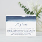 Details zur Hochzeit von Creative Navy Blue Waterc Begleitkarte (Stehend Vorderseite)
