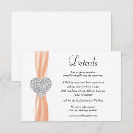 Details zur Hochzeit von Diamond Heart Orange Ribb Begleitkarte