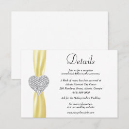 Details zur Hochzeit von Diamond Heart Yellow Ribb Begleitkarte