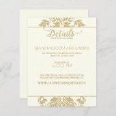 Details zur Hochzeit von Elfenbein und Goldschädig Einladung (Vorne/Hinten)