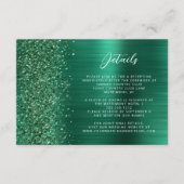 Details zur Hochzeit von Emerald Green Brushed Met Begleitkarte (Vorderseite)