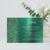 Details zur Hochzeit von Emerald Green Brushed Met Begleitkarte (Stehend Vorderseite)