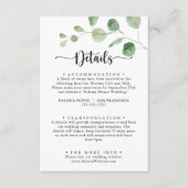 Details zur Hochzeit von Eukalyptus Begleitkarte (Vorderseite)