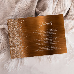 Details zur Hochzeit von gebürstetem Metall in Ora Begleitkarte