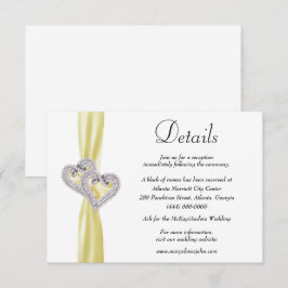 Details zur Hochzeit von gelben Ribbon mit Diamant Begleitkarte