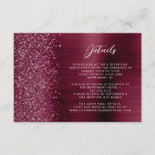 Details zur Hochzeit von Glam Burgundy Begleitkarte (Vorderseite)