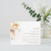 Details zur Hochzeit von Golden Fall Floral Begleitkarte (Stehend Vorderseite)