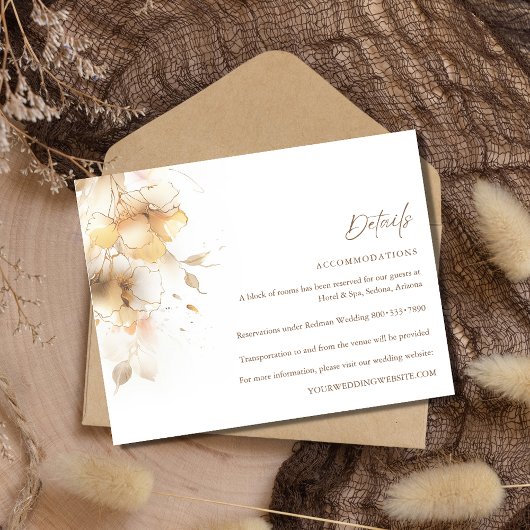 Details zur Hochzeit von Golden Fall Floral Begleitkarte