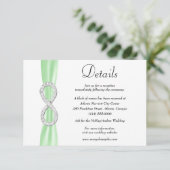 Details zur Hochzeit von Green Ribbon Diamond Begleitkarte (Stehend Vorderseite)