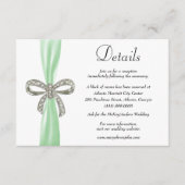 Details zur Hochzeit von Green Ribbon Diamond Bow Begleitkarte (Vorderseite)