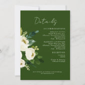 Details zur Hochzeit von grün-weißer Blüte Einladung (Vorderseite)