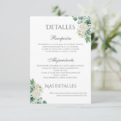 Details zur Hochzeit von Grünen Blumen auf Spanisc Dankeskarte (Stehend Vorderseite)