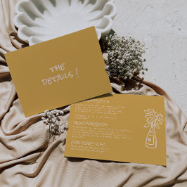 Details zur Hochzeit von handgezogenen Blumenvasen Begleitkarte