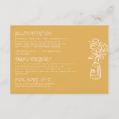 Details zur Hochzeit von handgezogenen Blumenvasen Begleitkarte (Vorderseite)