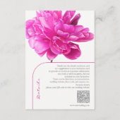 Details zur Hochzeit von hellrosa Peony Begleitkarte (Vorderseite)