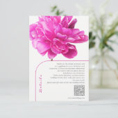 Details zur Hochzeit von hellrosa Peony Begleitkarte (Stehend Vorderseite)