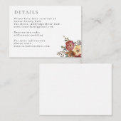 Details zur Hochzeit von Herbst Rust Burgundy Begleitkarte (Vorne/Hinten)