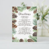 Details zur Hochzeit von Kiefernflossen in rustika Begleitkarte (Stehend Vorderseite)