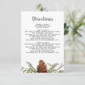 Details zur Hochzeit von Kiefernflossen in rustika Begleitkarte (Stehend Vorderseite)