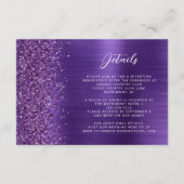 Details zur Hochzeit von Lila gebürstetem Metall i Begleitkarte (Vorderseite)