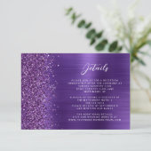 Details zur Hochzeit von Lila gebürstetem Metall i Begleitkarte (Stehend Vorderseite)