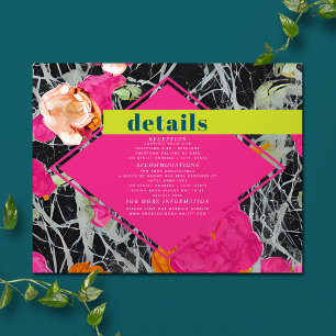 Details zur Hochzeit von Marbled Floral Begleitkarte