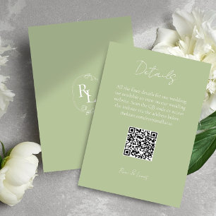 Details zur Hochzeit von Mint Green Floral Monogra Begleitkarte