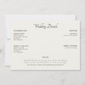 Details zur Hochzeit von moderner Creme Black Text Einladung (Vorderseite)