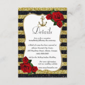 Details zur Hochzeit von Nautic Anchor Gold Black Begleitkarte (Vorderseite)