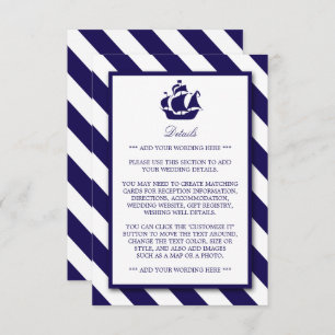 Details zur Hochzeit von Nautic Stripes & Navy Blu Begleitkarte