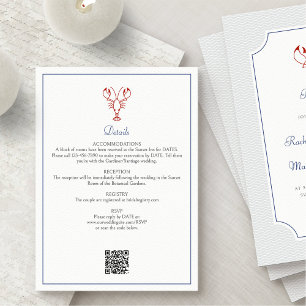Details zur Hochzeit von Nautical Lobster Begleitkarte