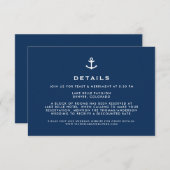 Details zur Hochzeit von Navy Blue Anchor Begleitkarte (Vorne/Hinten)