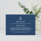 Details zur Hochzeit von Navy Blue Anchor Begleitkarte (Stehend Vorderseite)