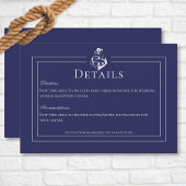 Details zur Hochzeit von Navy Blue Nautical Anchor Begleitkarte