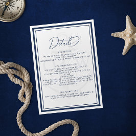 Details zur Hochzeit von Navy Blue White Anchor Begleitkarte