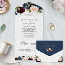 Details zur Hochzeit von Navy Burgundy Blush Flora