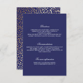 Details zur Hochzeit von Navy Gold Confetti Begleitkarte (Vorne/Hinten)