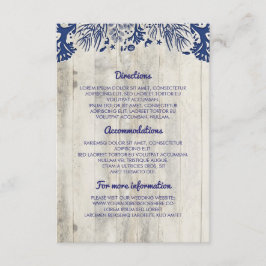 Details zur Hochzeit von Navy Nautical Driftwood B Begleitkarte