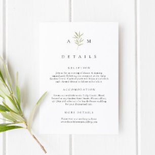 Details zur Hochzeit von Olive Branch Begleitkarte