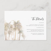 Details zur Hochzeit von Palm Tree Coastal Begleitkarte (Vorderseite)