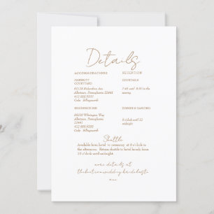 Details zur Hochzeit von Pampas Gold Text Einladung