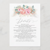 Details zur Hochzeit von Pampas-Gras in Rosa Begleitkarte (Vorderseite)
