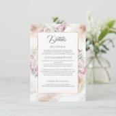 Details zur Hochzeit von Pampas Grass und Pink Kin Begleitkarte (Stehend Vorderseite)