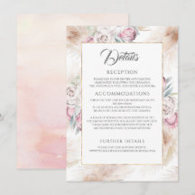 Details zur Hochzeit von Pampas Grass und Pink Kin