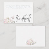 Details zur Hochzeit von Pastel Magnolia Butterfly Begleitkarte (Vorne/Hinten)