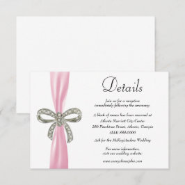 Details zur Hochzeit von rosa Ribbon Diamant Begleitkarte